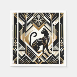 Moderne Abstrakte Dekorationskkatze Napkins Serviette