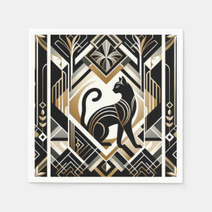 Moderne Abstrakte Dekorationskkatze Napkins Serviette