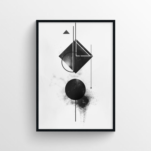 Moderne Abstrakte digitale Kunst in Schwarz und We Poster (Von Creator hochgeladen)