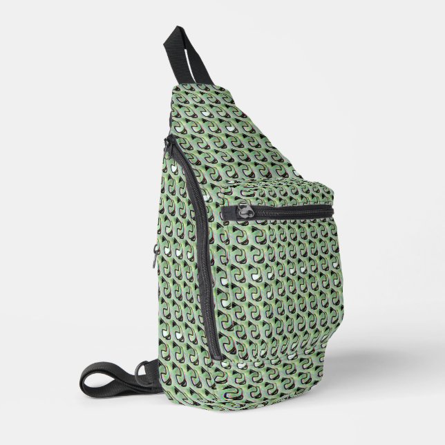 Moderne abstrakte digitale Musterdesign 1239 Crossbody Bag (Linke Seite)