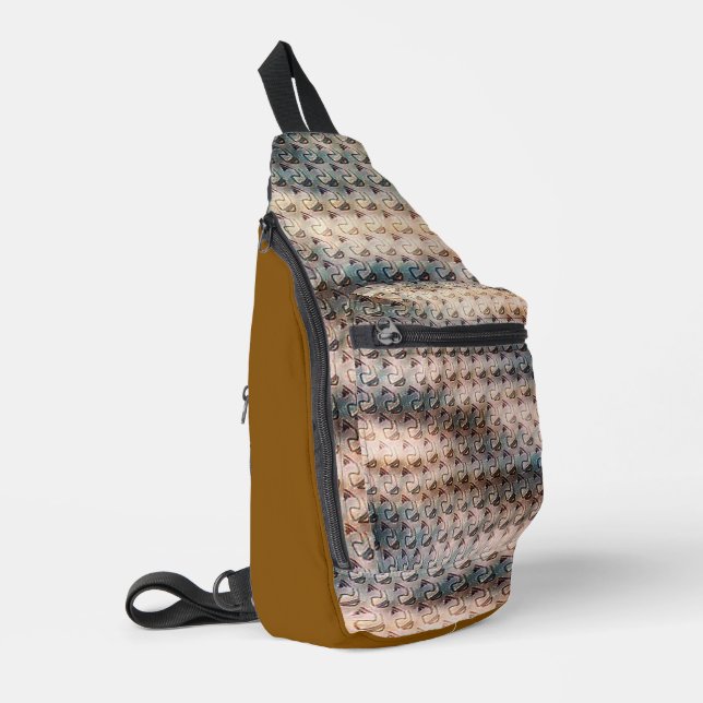 Moderne abstrakte digitale Musterdesign 1240 Crossbody Bag (Linke Seite)