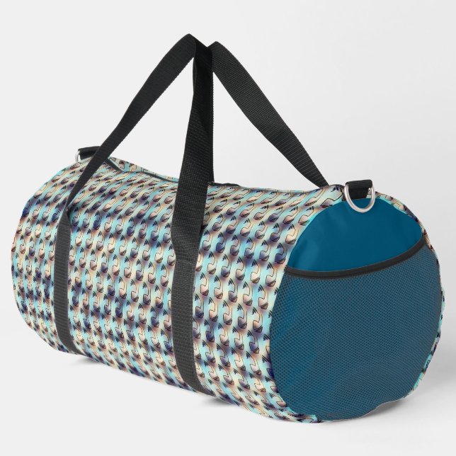 Moderne abstrakte digitale Musterdesign 1242 Duffle Bag (Rechte Ecke)