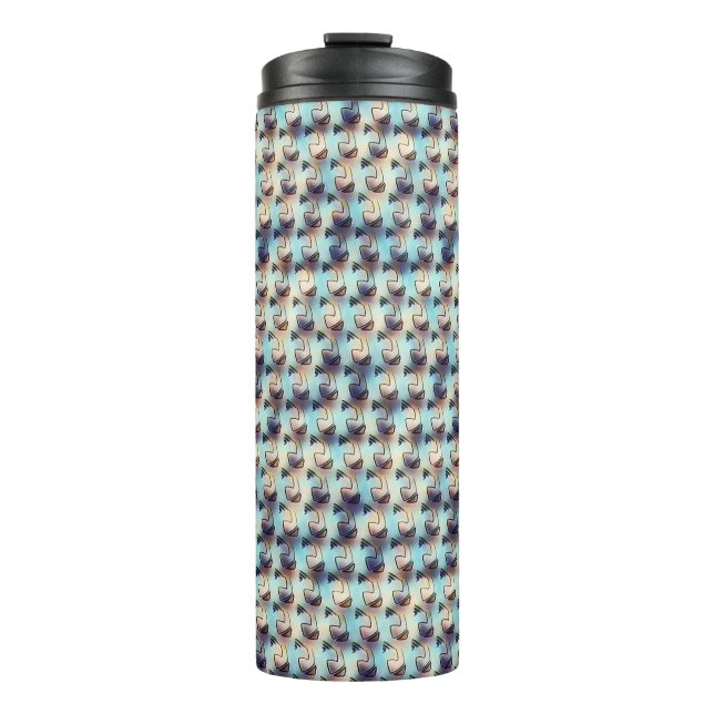 Moderne abstrakte digitale Musterdesign 1242 Thermosbecher (Vorderseite)