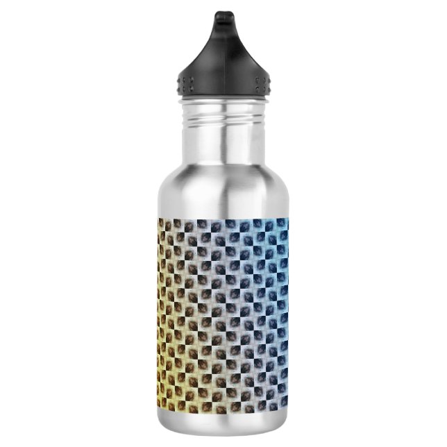 Moderne abstrakte digitale Musterdesign 1243 Edelstahlflasche (Rechts)