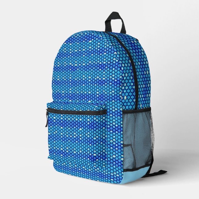 Moderne abstrakte digitale Musterdesign 1244 Bedruckter Rucksack (Rückseitige Ecke Rechts)