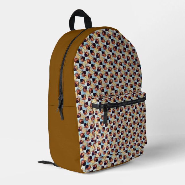 Moderne abstrakte digitale Musterdesign 1245 Bedruckter Rucksack (Rückseitige Ecke links)