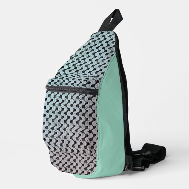 Moderne abstrakte digitale Musterdesign 1246 Crossbody Bag (Rechte Ecke)