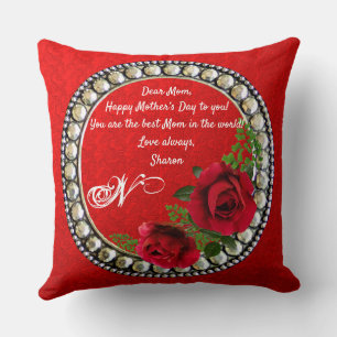 Moderne, Abstrakte, doppelseitige Rose aus Marmor Kissen