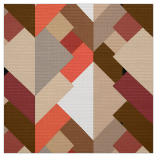 Moderne Abstrakte Dreiecke, braun, Taupe und Orang Stoff
