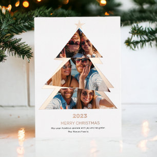 Moderne abstrakte Dreiecke Fotos Weihnachtsbaum Folien Feiertagskarte