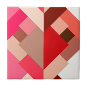 Moderne abstrakte Dreiecke, Korallenrot und Pink Fliese