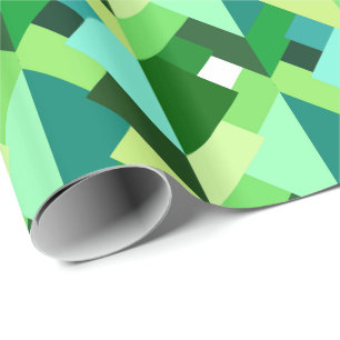 Moderne Abstrakte Dreiecke, Smaragdgrün und Aqua Geschenkpapier