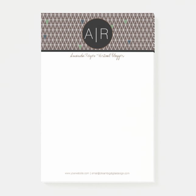 Moderne Abstrakte dreieckige Camouflage Post-it Klebezettel (Vorderseite)