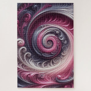 Moderne abstrakte einfache wirbelnde rosa und lila puzzle