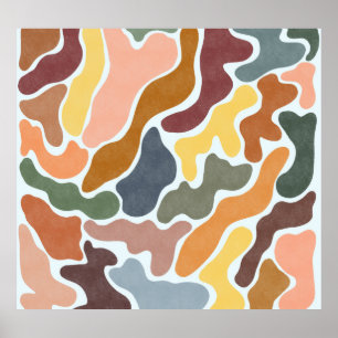 Moderne, abstrakte, erdige Töne Illustration. Poster