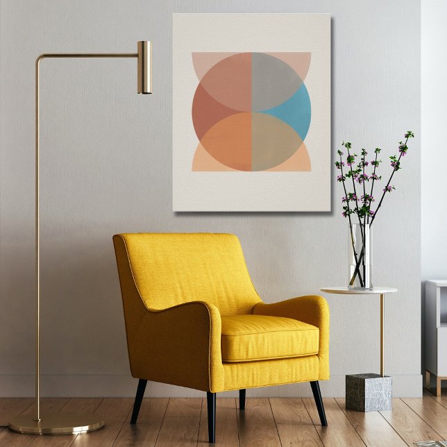 Moderne Abstrakte Erdtöne Geometrische Wasserfarbe Leinwanddruck (Von Creator hochgeladen)