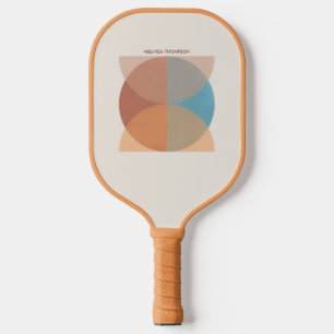Moderne Abstrakte Erdtöne Geometrische Wasserfarbe Pickleball Schläger