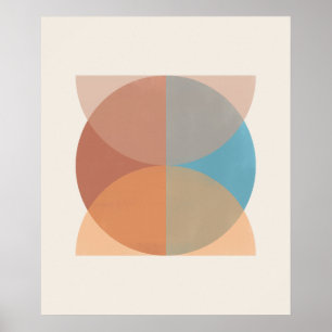 Moderne Abstrakte Erdtöne Geometrische Wasserfarbe Poster