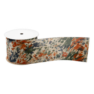 Moderne Abstrakte Fall-Wildblumen Satinband
