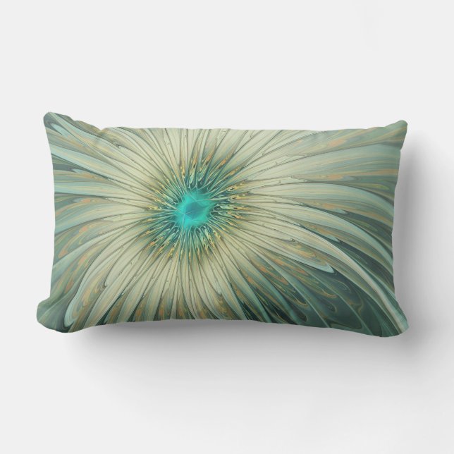 Moderne Abstrakte Fantasy Blume Fraktal Art Kissen Für Draußen (Vorderseite)