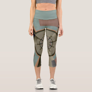 Moderne Abstrakte Farbharmonie Fraktal Kunst Grafi Capri Leggings