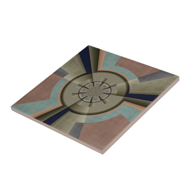 Moderne Abstrakte Farbharmonie Fraktal Kunst Grafi Fliese (Seite)