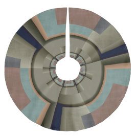 Moderne Abstrakte Farbharmonie Fraktal Kunst Grafi Polyester Weihnachtsbaumdecke