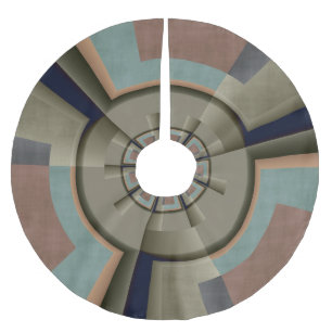 Moderne abstrakte Farbharmonie Fraktal Kunst Grafi Polyester Weihnachtsbaumdecke