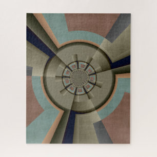 Moderne Abstrakte Farbharmonie Fraktal Kunst Grafi Puzzle