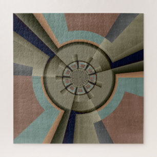 Moderne Abstrakte Farbharmonie Fraktal Kunst Grafi Puzzle