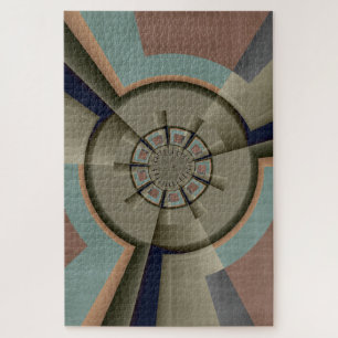 Moderne Abstrakte Farbharmonie Fraktal Kunst Grafi Puzzle