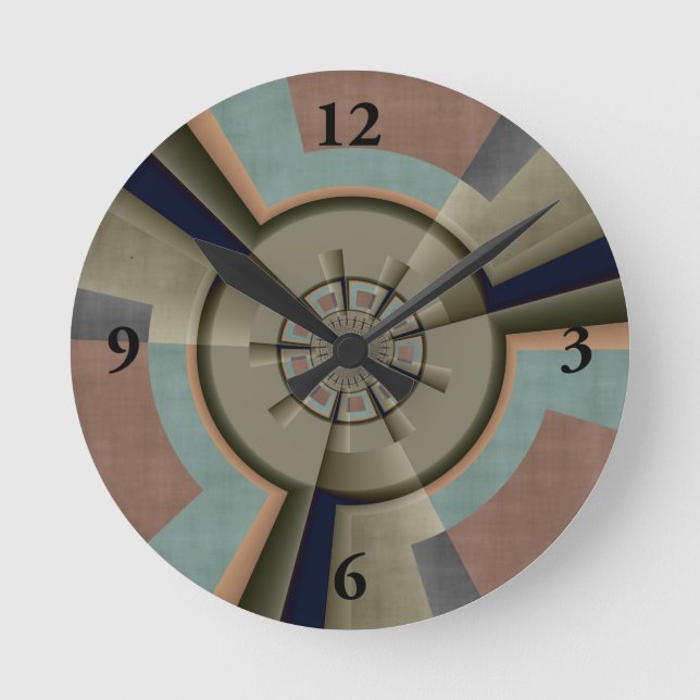 Moderne Abstrakte Farbharmonie Fraktal Kunst Grafi Runde Wanduhr (Vorderseite)