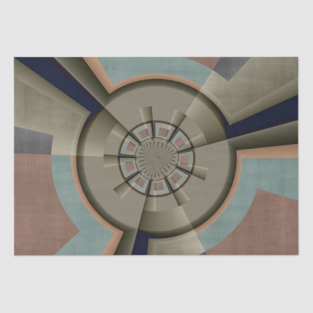 Moderne Abstrakte Farbharmonie Fraktal Kunst Grafi Seidenpapier (Vorderseite)