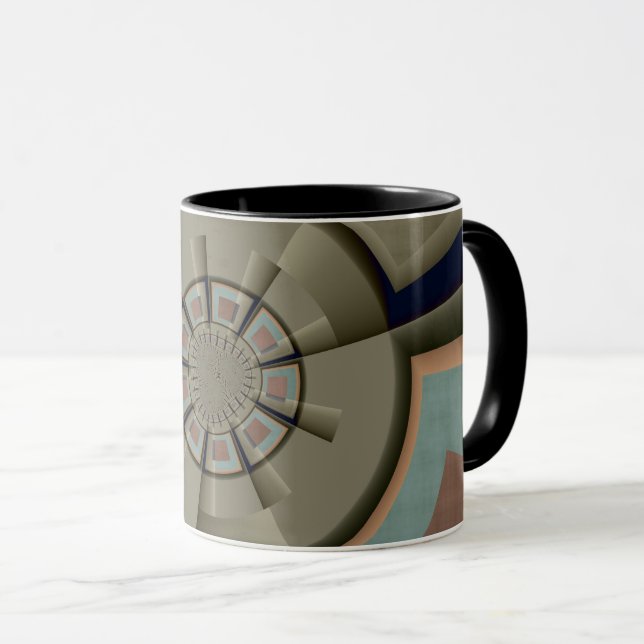 Moderne Abstrakte Farbharmonie Fraktal Kunst Grafi Tasse (VorderseiteRechts)