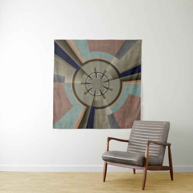 Moderne Abstrakte Farbharmonie Fraktal Kunst Grafi Wandteppich (Beispiel)