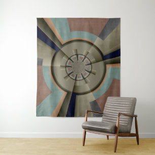 Moderne Abstrakte Farbharmonie Fraktal Kunst Grafi Wandteppich