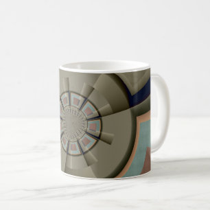 Moderne abstrakte Farbharmonie-Fraktalkunst-Grafik Kaffeetasse