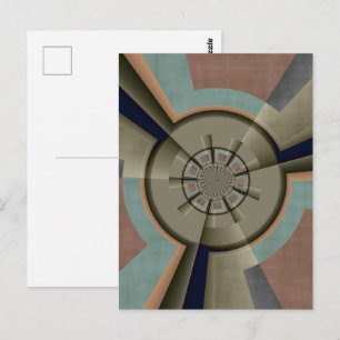 Moderne abstrakte Farbharmonie-Fraktalkunst-Grafik Postkarte