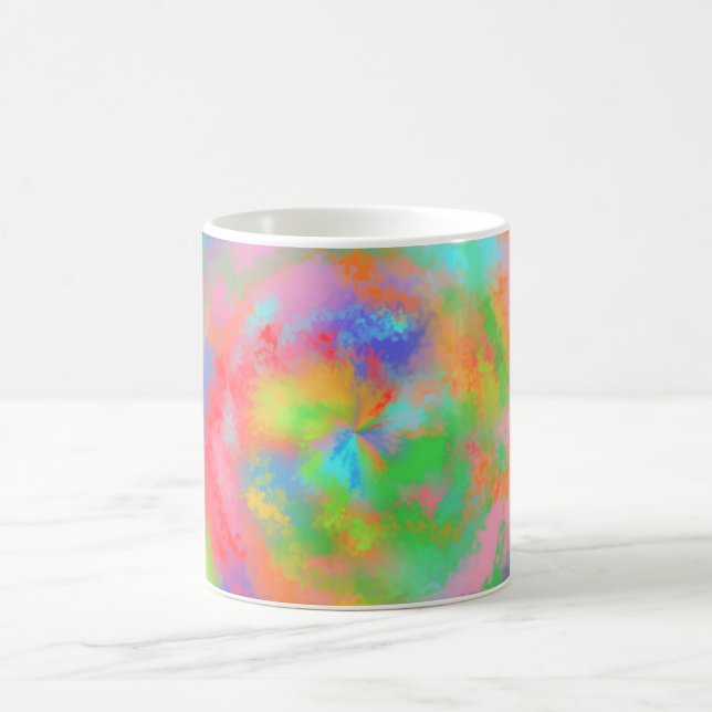 MODERNE ABSTRAKTE FARBIGE RAINBOW KAFFEETASSE (Mittel)