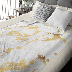 Moderne Abstrakte Faux-Gold-Musterung Fleecedecke