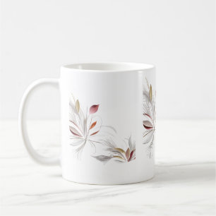 Moderne Abstrakte Feather-Blätter - Minimalistisch Kaffeetasse