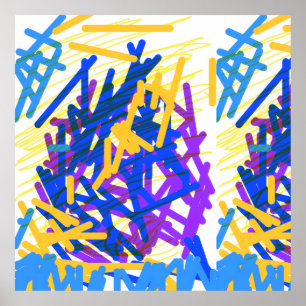 Moderne abstrakte festliche Farbspritzer Poster