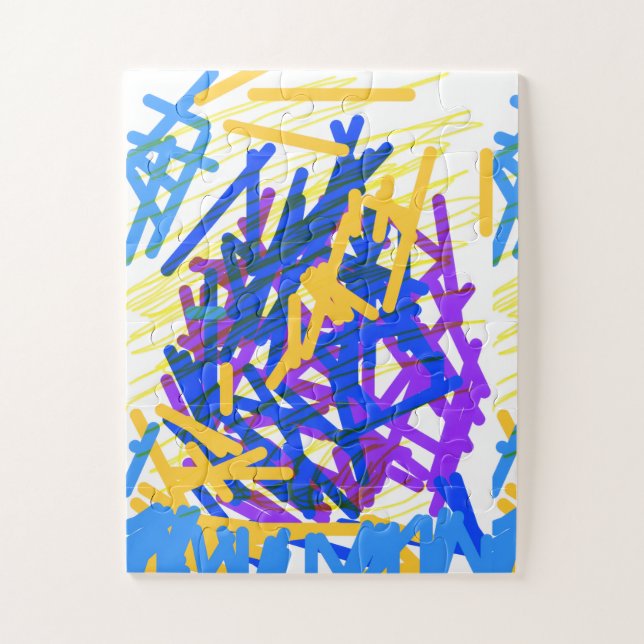 Moderne abstrakte festliche Farbspritzer Puzzle (Vertikal)