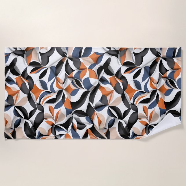 Moderne abstrakte Fließgeometrie-Musterdesign 64 Strandtuch (Vorderseite)