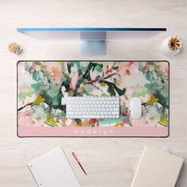 Moderne abstrakte florale botanische Personalisier Schreibtischunterlage