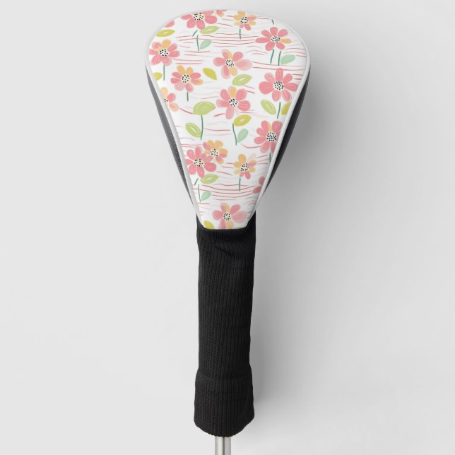 Moderne abstrakte florale Linienmuster (3) Golf Headcover (Vorderseite)