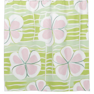 Moderne abstrakte florale Linienstruktur (9) Duschvorhang