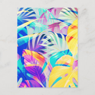 Moderne abstrakte florale Pastellfarbe Postkarte