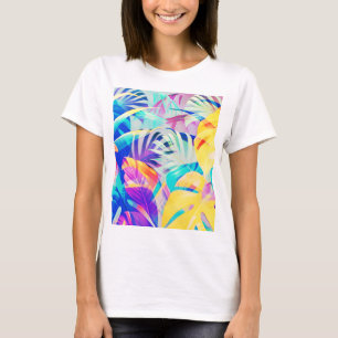 Moderne abstrakte florale Pastellfarbe T-Shirt