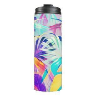 Moderne abstrakte florale Pastellfarbe Thermosbecher